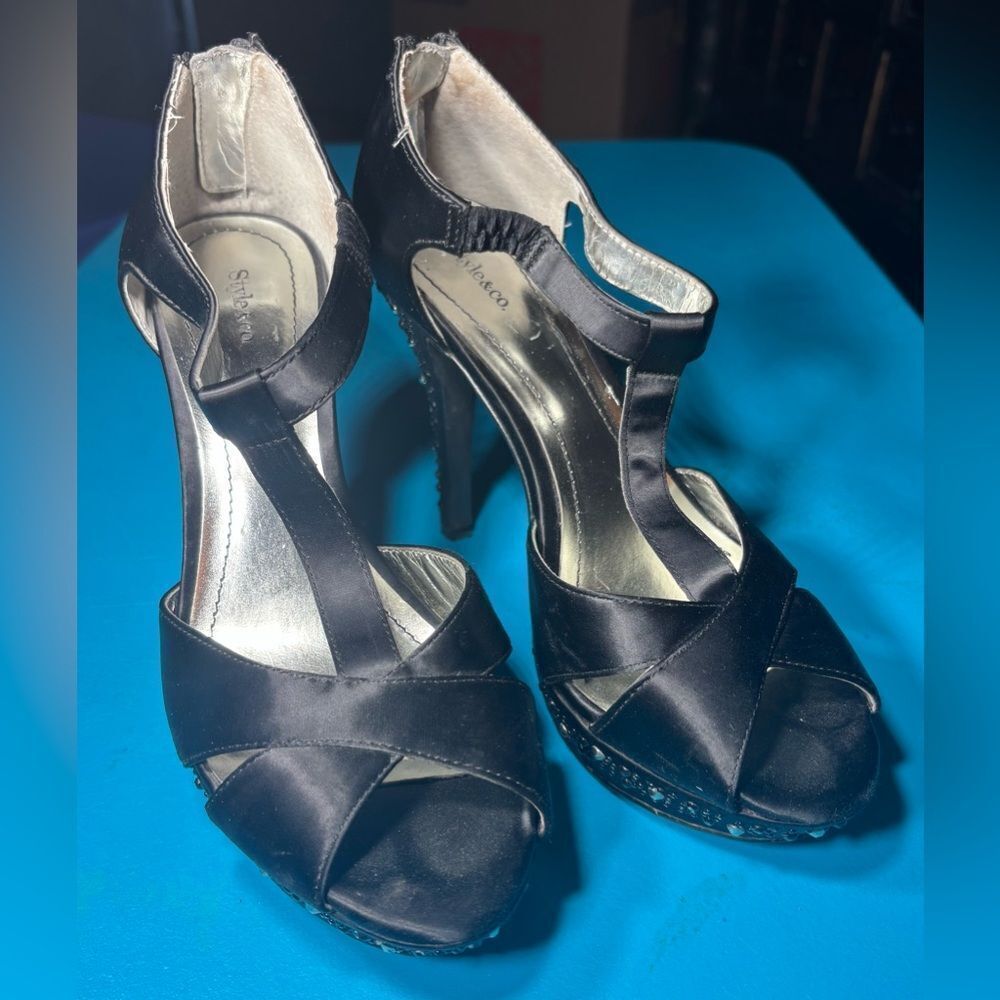 Style & Co Suki Women’s Black Rhinestone Embellished Stilettos Size 7 RETAIL $69